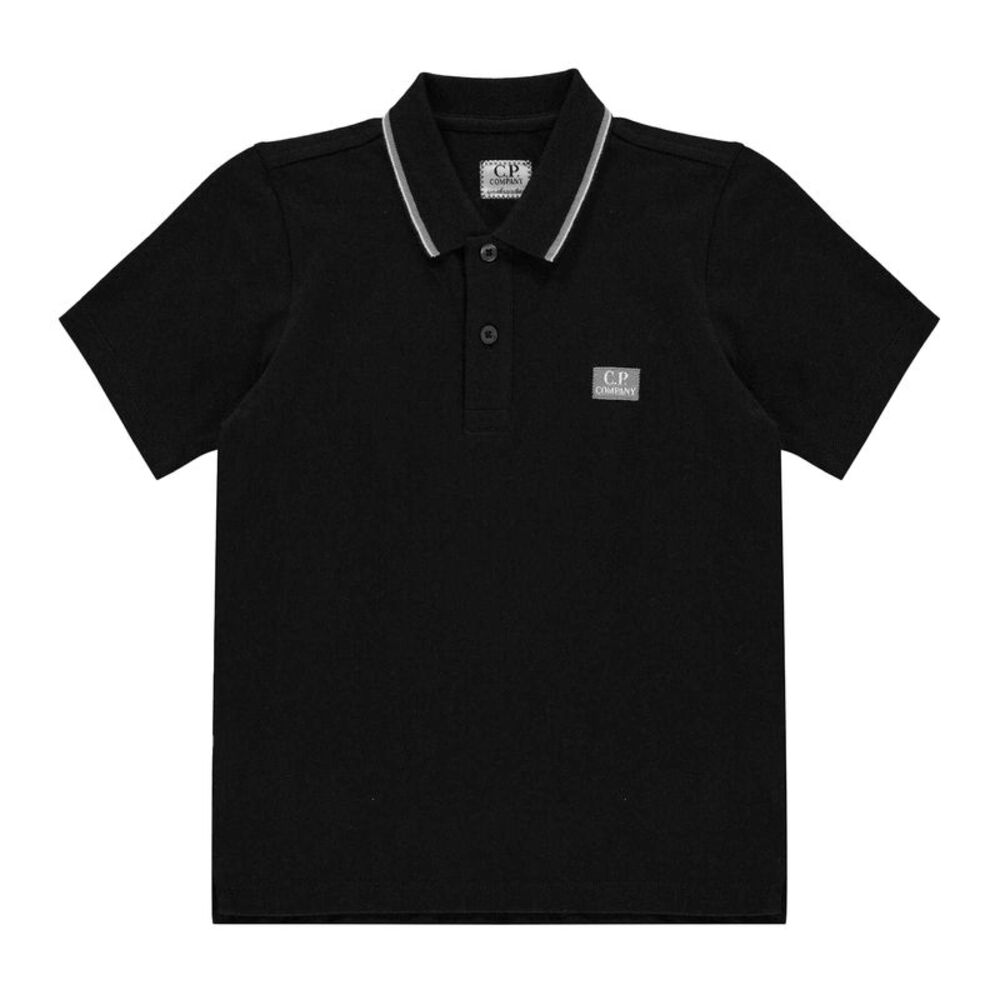 C.P. Company Boys Logo Polo Shirt / Black